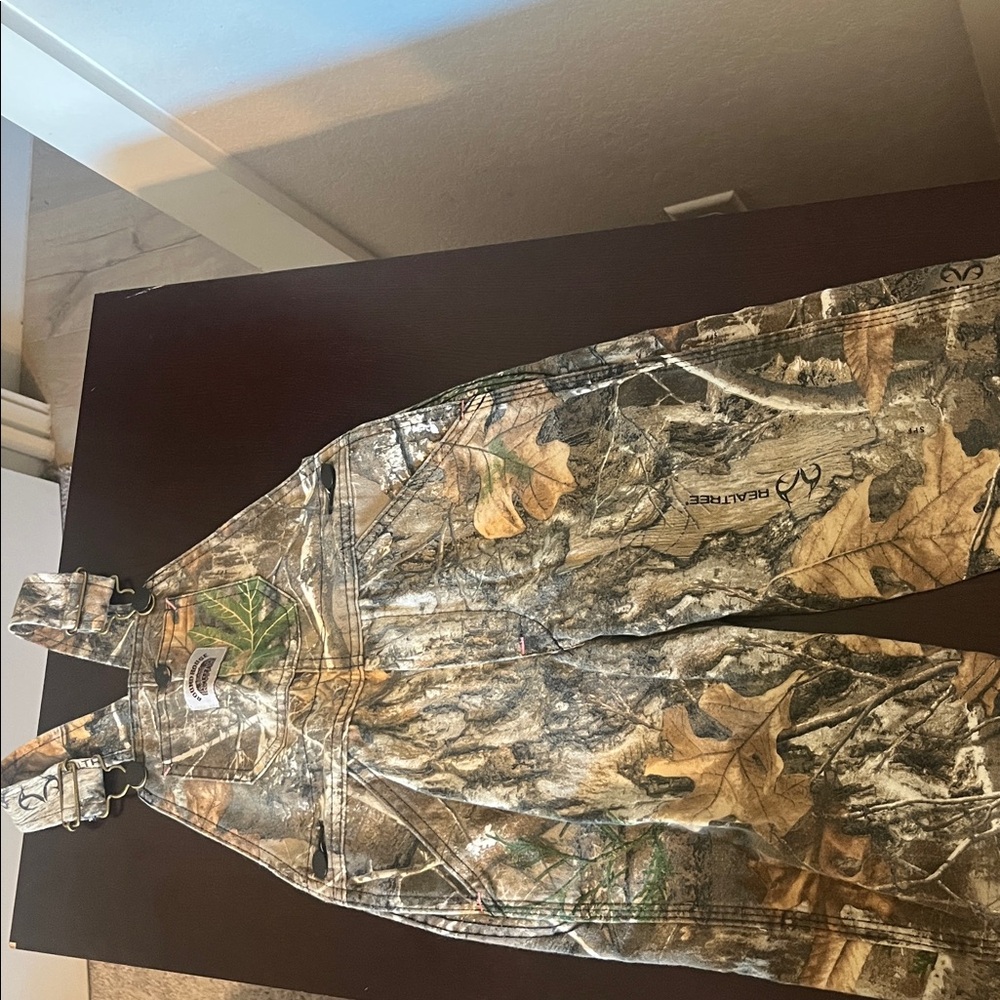 Realtree Camouflage Kids Overalls w/ pink trim